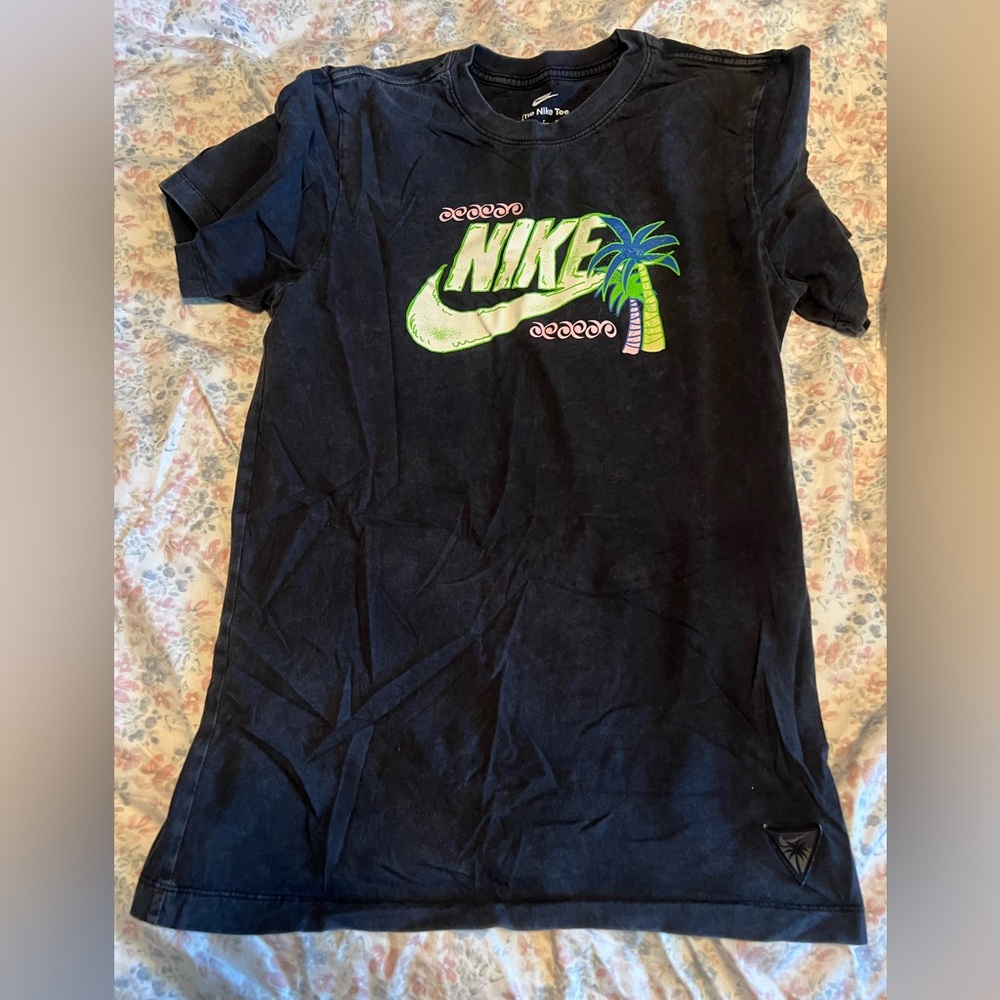 Nike Kids Black Tee with Neon Graphic